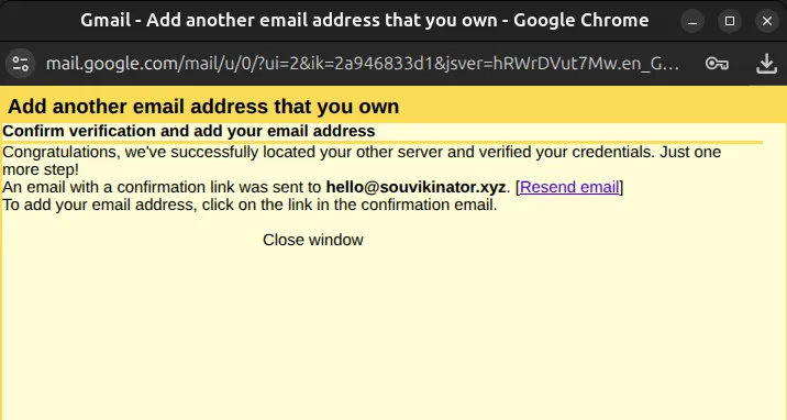 gmail smtp setup success